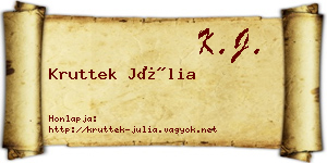 Kruttek Júlia névjegykártya